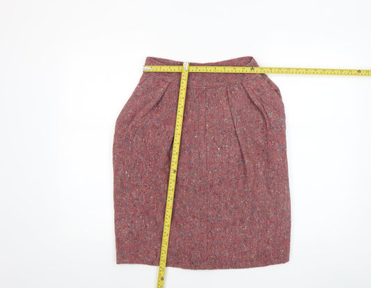 Next Women’s Pink Wool Tweed Knee Length Pencil Skirt Size 10