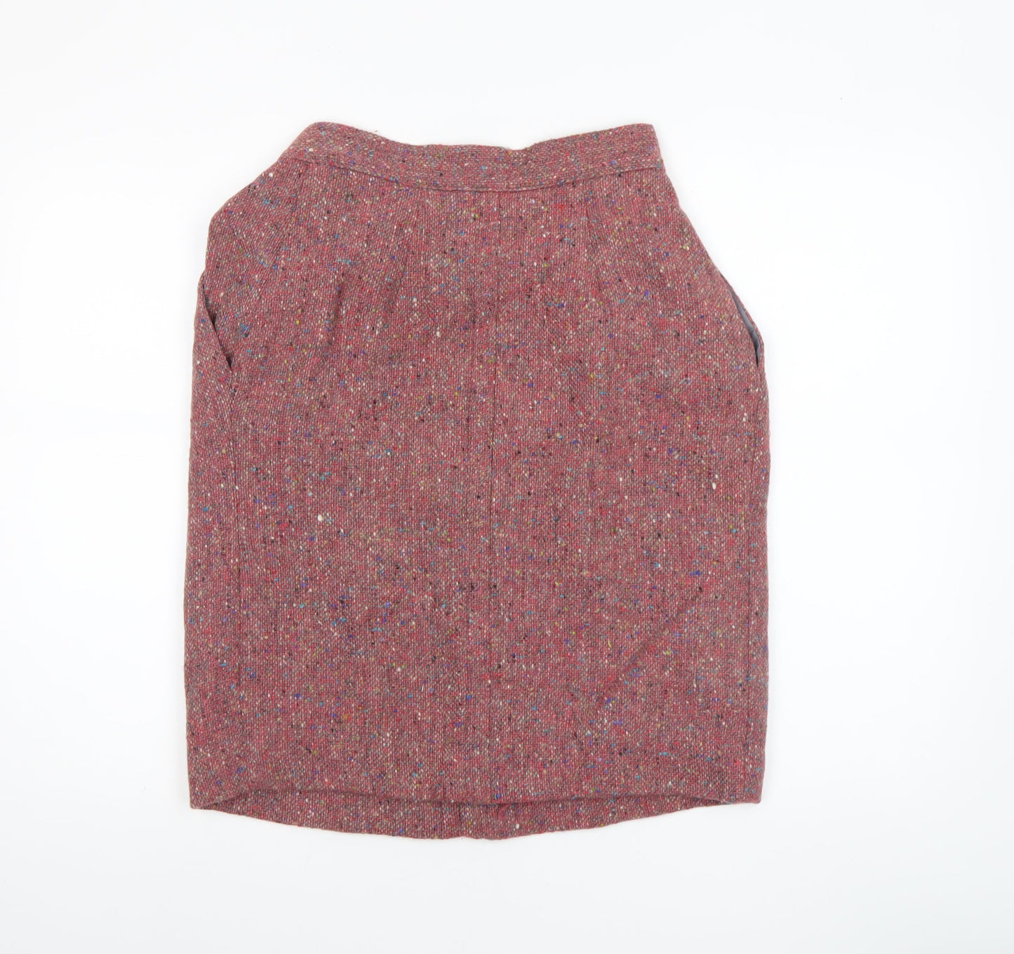 Next Women’s Pink Wool Tweed Knee Length Pencil Skirt Size 10