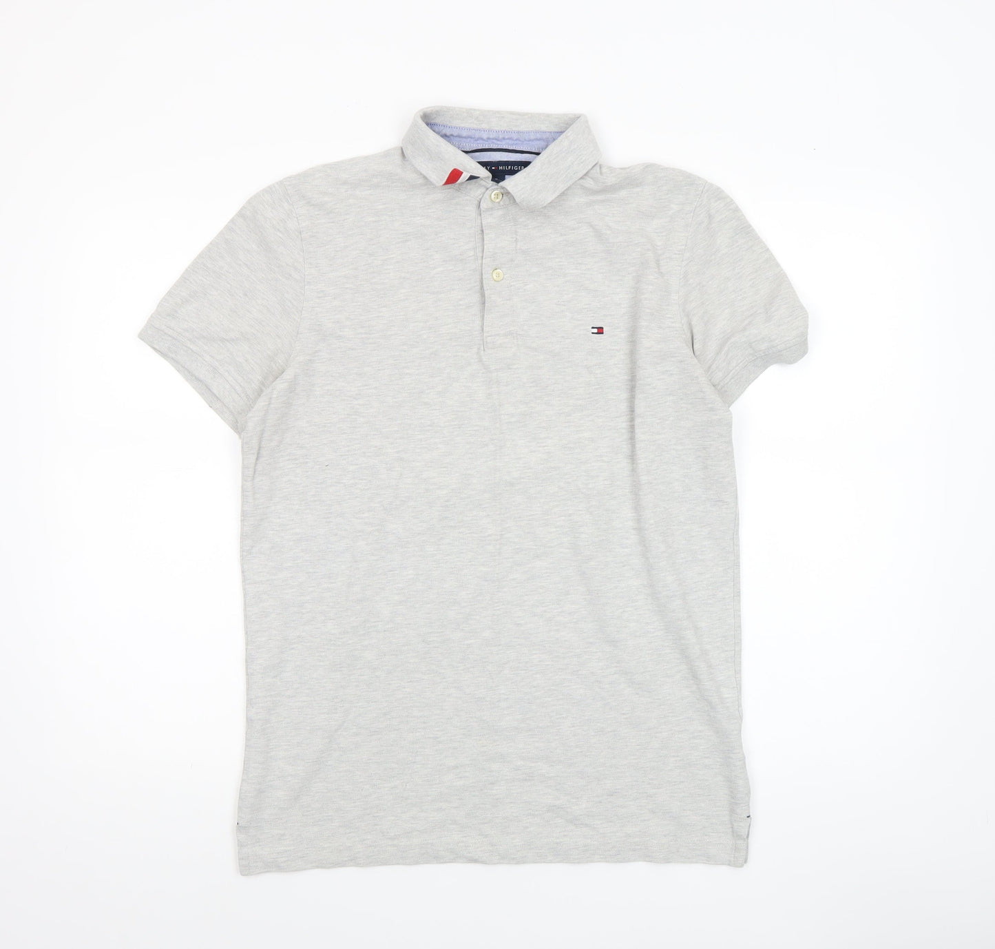 Tommy Hilfiger Men's Grey Slim Fit Cotton Polo Shirt Size M