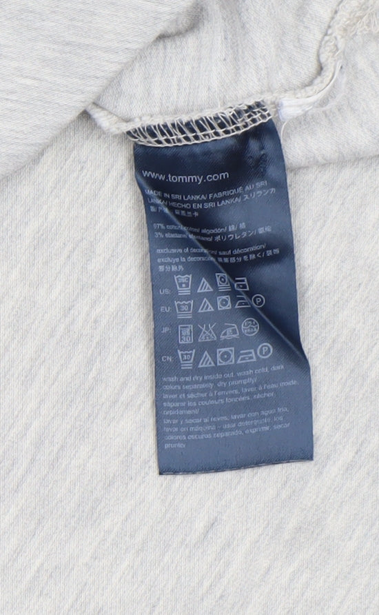 Tommy Hilfiger Men's Grey Slim Fit Cotton Polo Shirt Size M