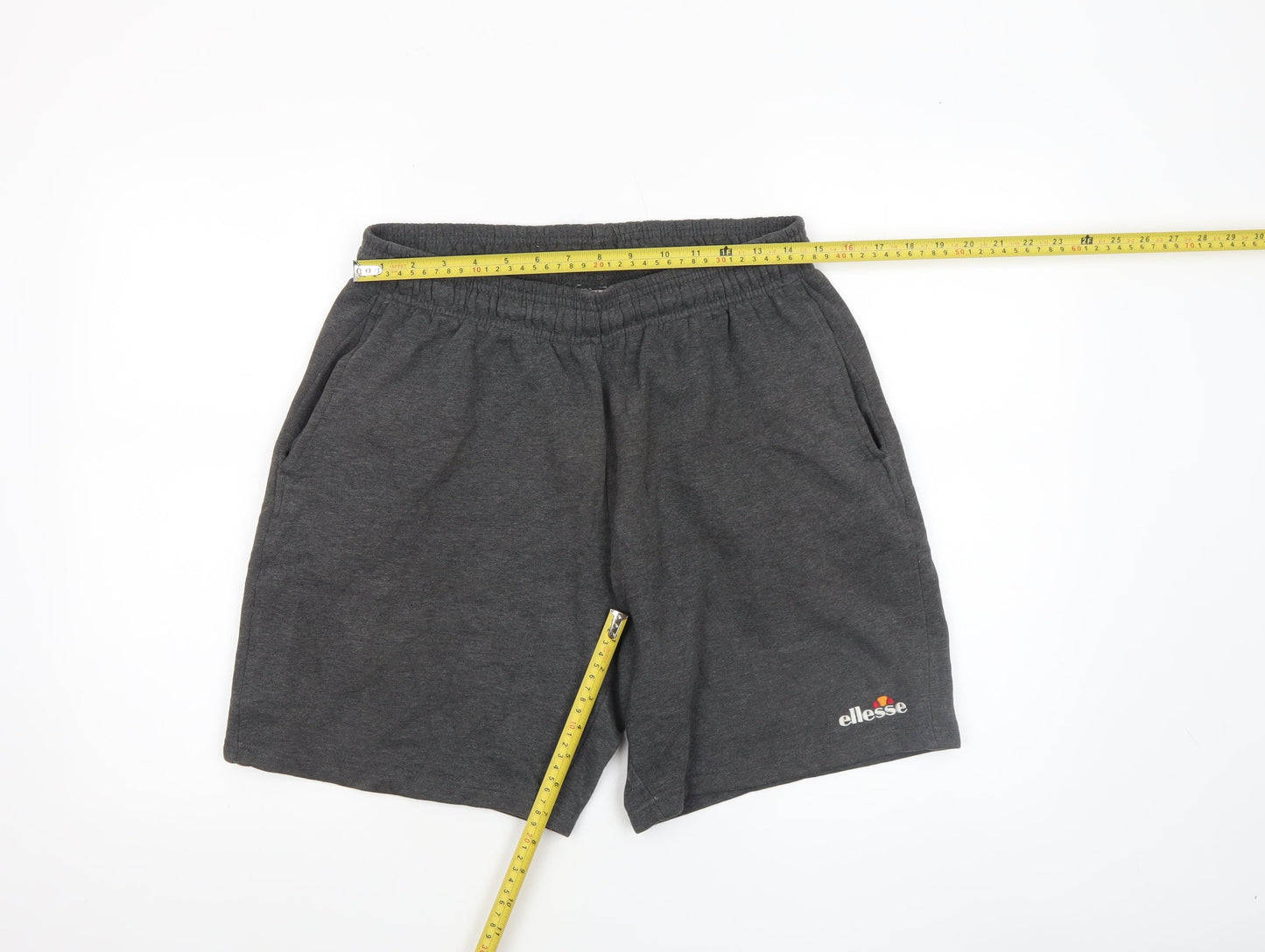 Ellesse Men Grey Sweat Shorts M Elastic Waist Casual