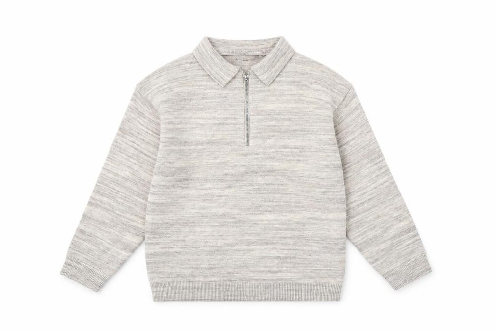 Next Boys Beige Half Zip Collared Jumper 5 Years Cotton Blend Knitwear