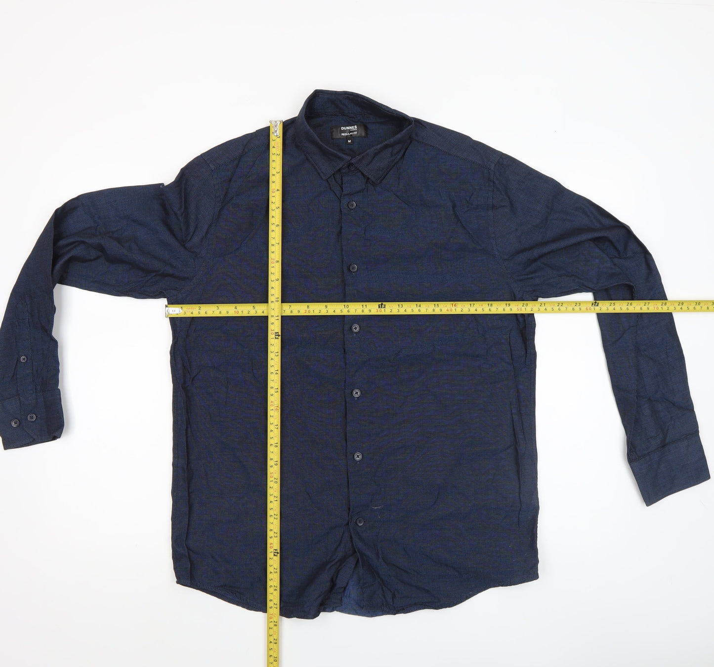 Dunnes Stores Men’s Blue Regular Fit Long Sleeve Button-Up Shirt M