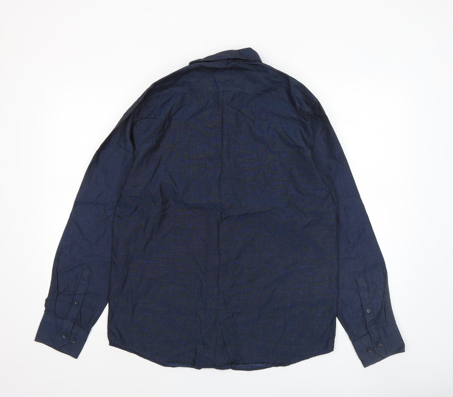Dunnes Stores Men’s Blue Regular Fit Long Sleeve Button-Up Shirt M