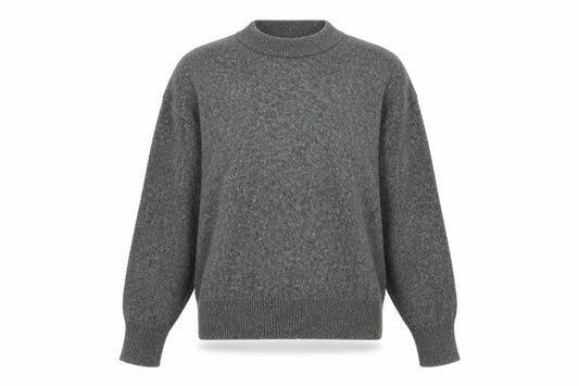 RR Womens Grey Mock Neck Wool Blend Pullover Jumper M