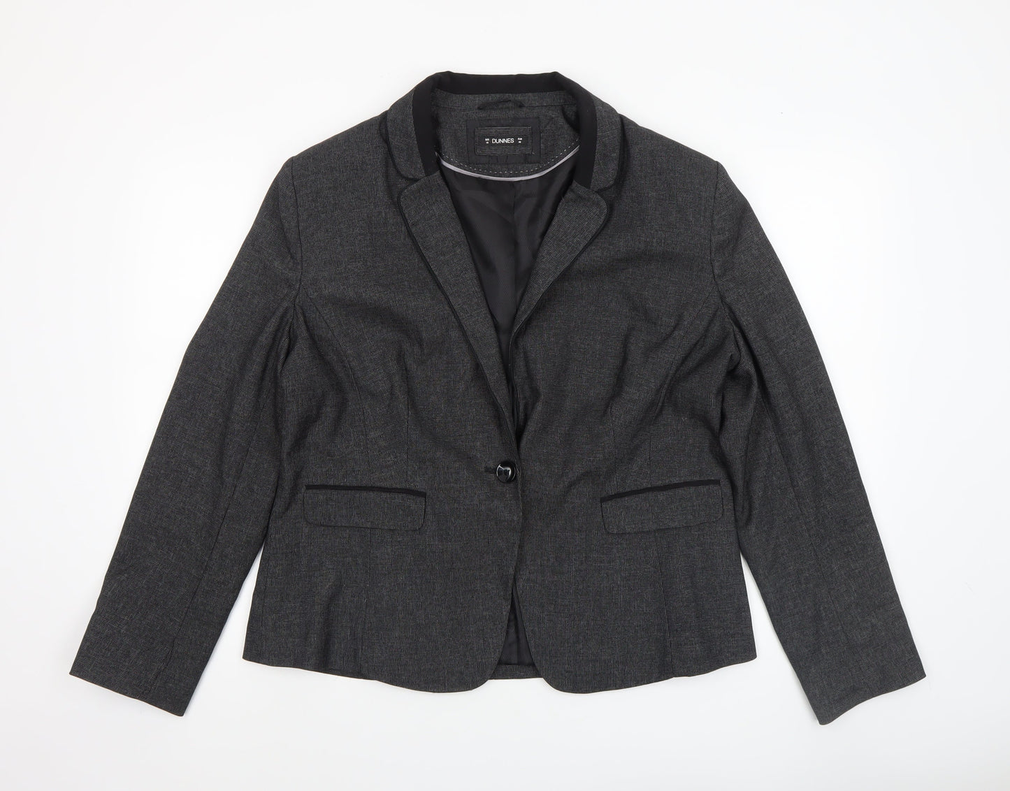 Dunnes Women Grey Pinstripe Blazer Jacket Size 18 Classic Fit