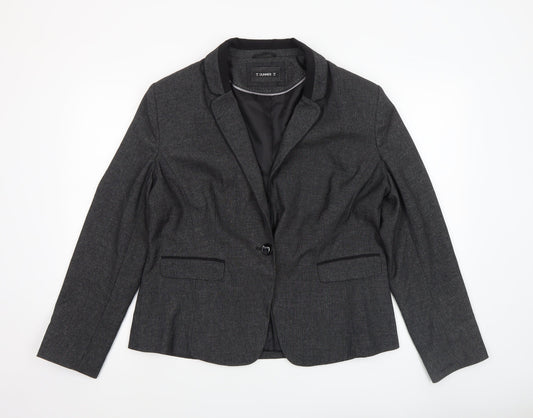 Dunnes Women Grey Pinstripe Blazer Jacket Size 18 Classic Fit
