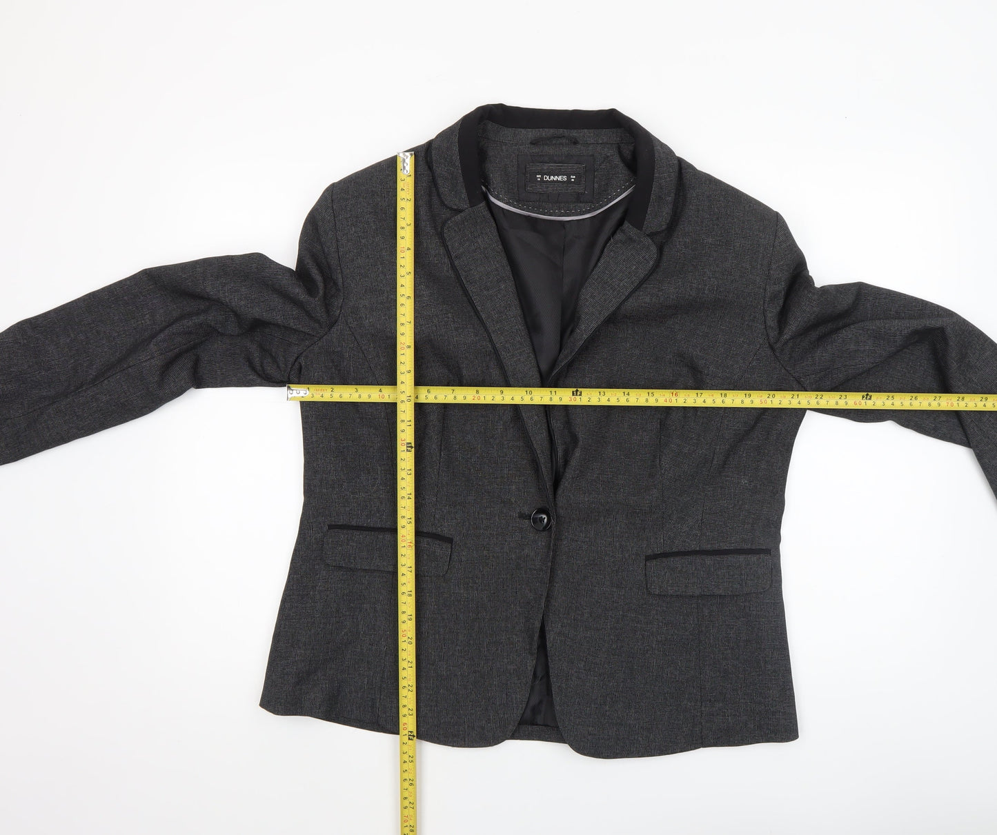 Dunnes Women Grey Pinstripe Blazer Jacket Size 18 Classic Fit