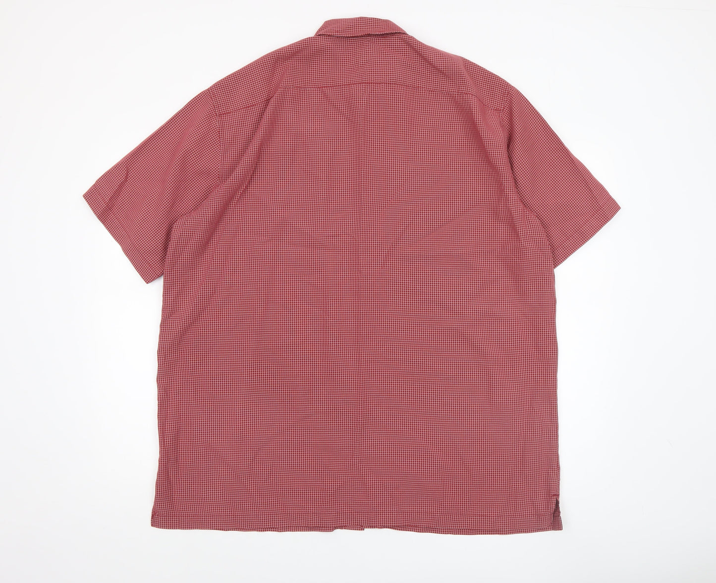 Breakwater Men's Red Check Short Sleeve Button-Up Shirt L Regular Fit