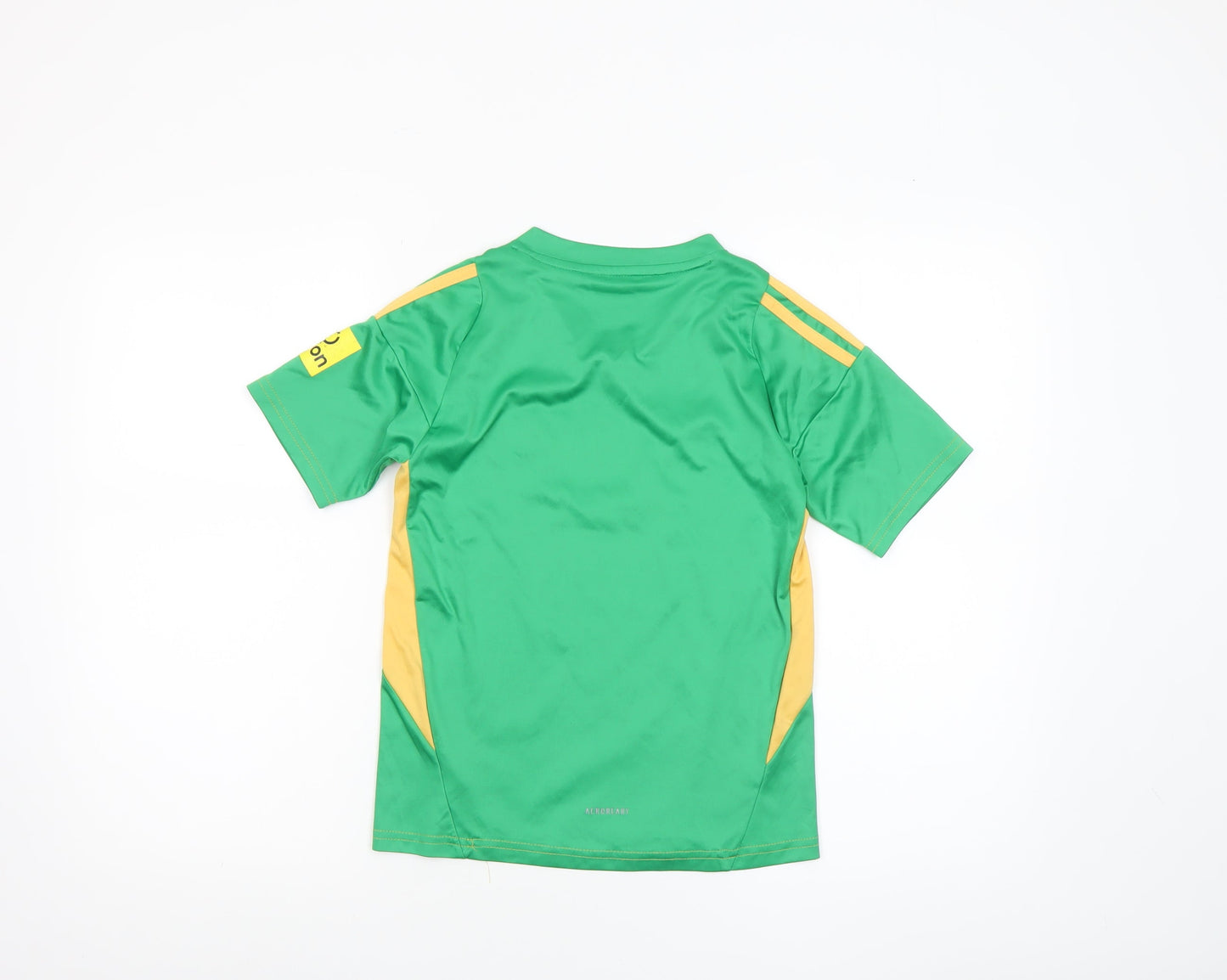 adidas Boys Green Slim Fit Football Jersey T-Shirt Size 22