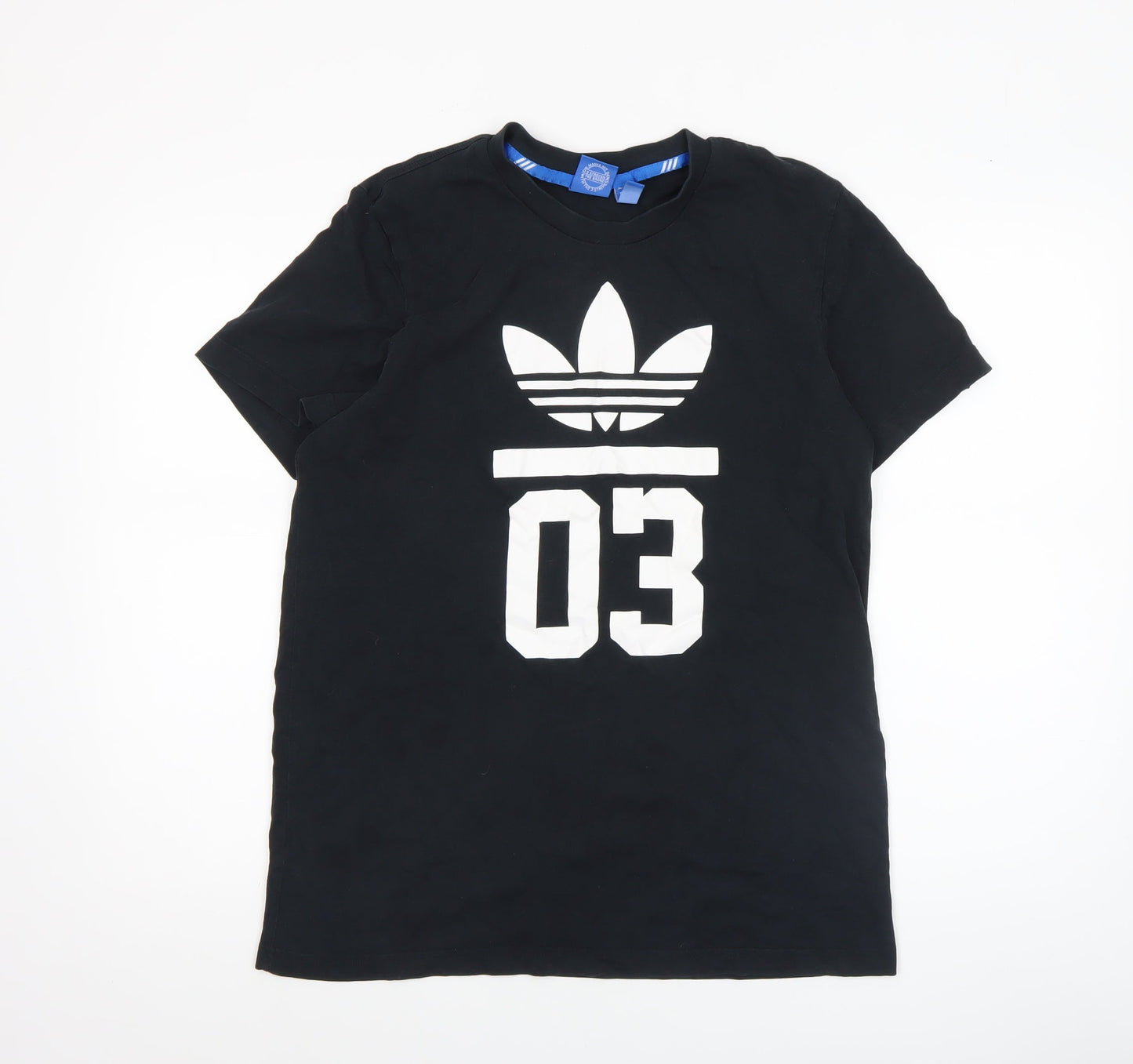 Adidas Men's Black Graphic Print Cotton Sports T-Shirt M