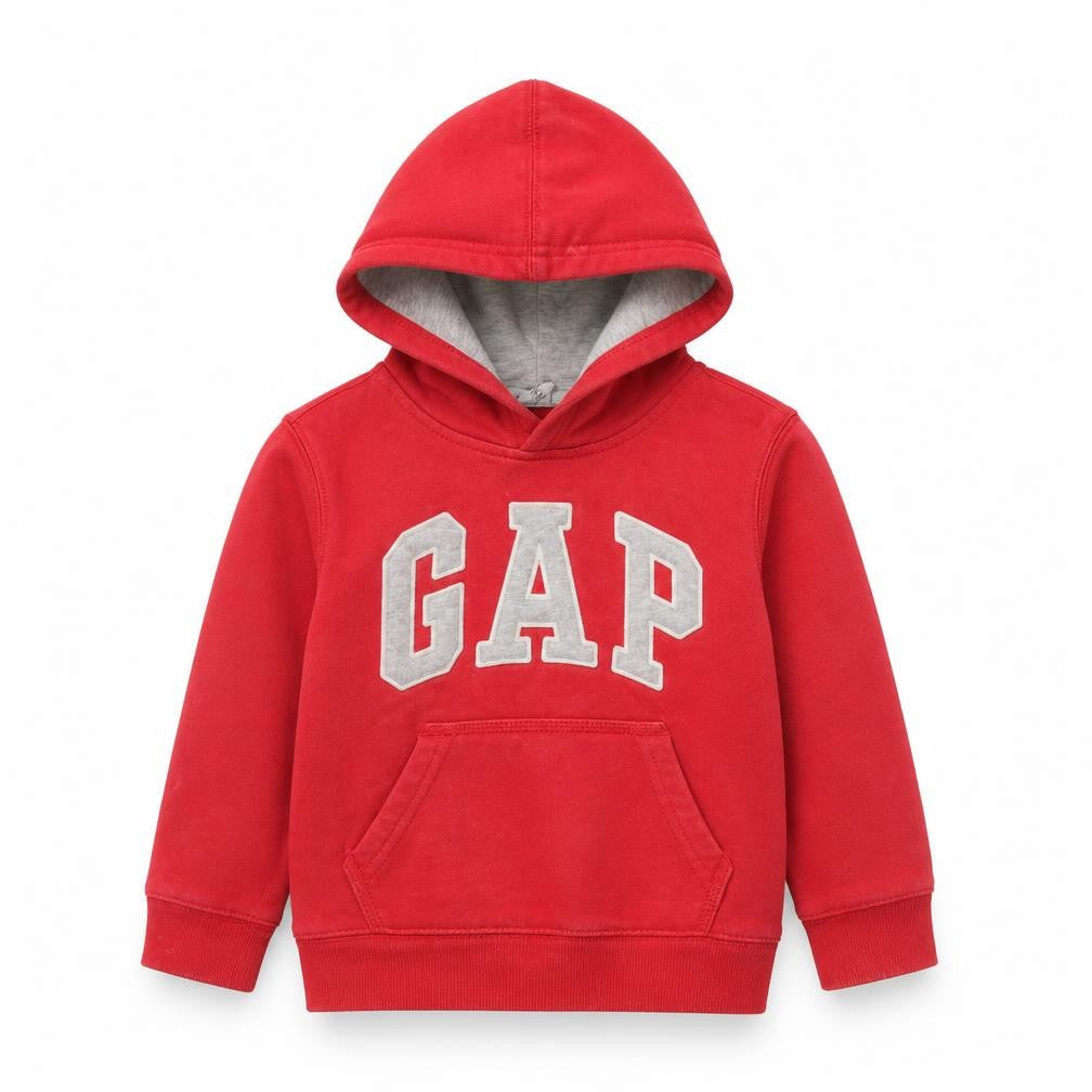 Gap Boys Red Pullover Hoodie 3 Years Cotton Logo Design