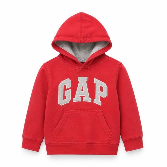 Gap Boys Red Pullover Hoodie 3 Years Cotton Logo Design