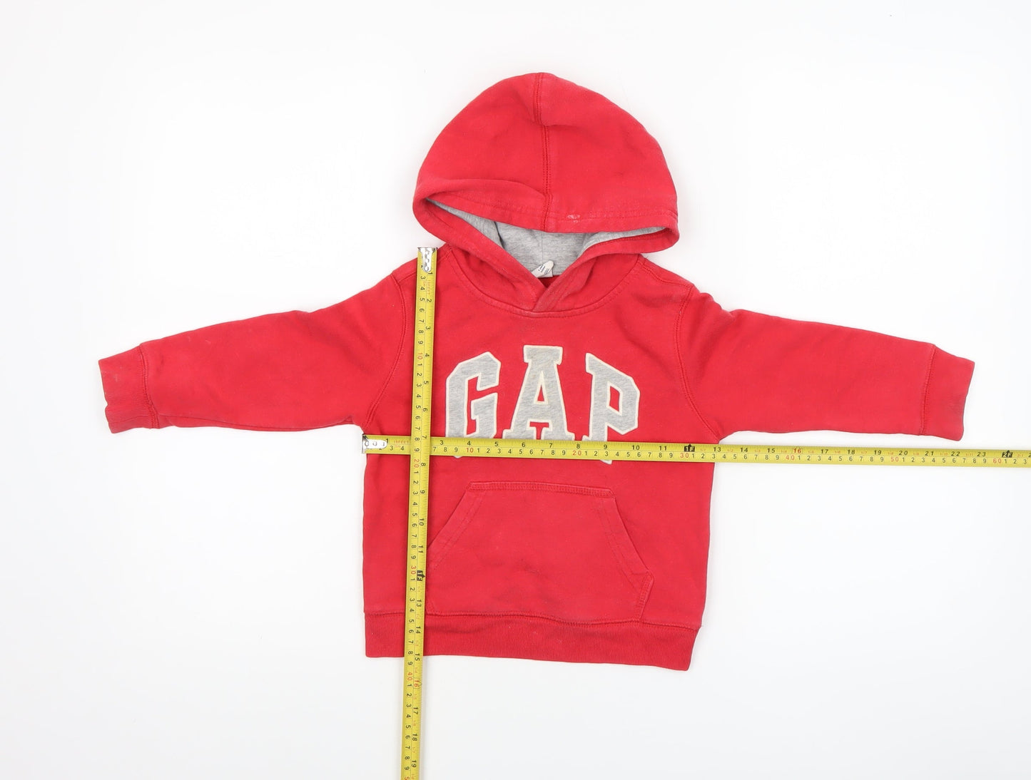 GAP Boys Red Pullover Hoodie 3 Years Cotton Logo Design