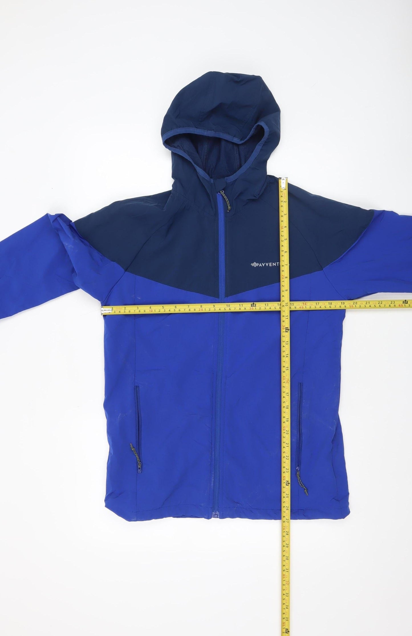 Avventura Men's Blue Hooded Windbreaker Jacket Size M Lightweight Outdoor
