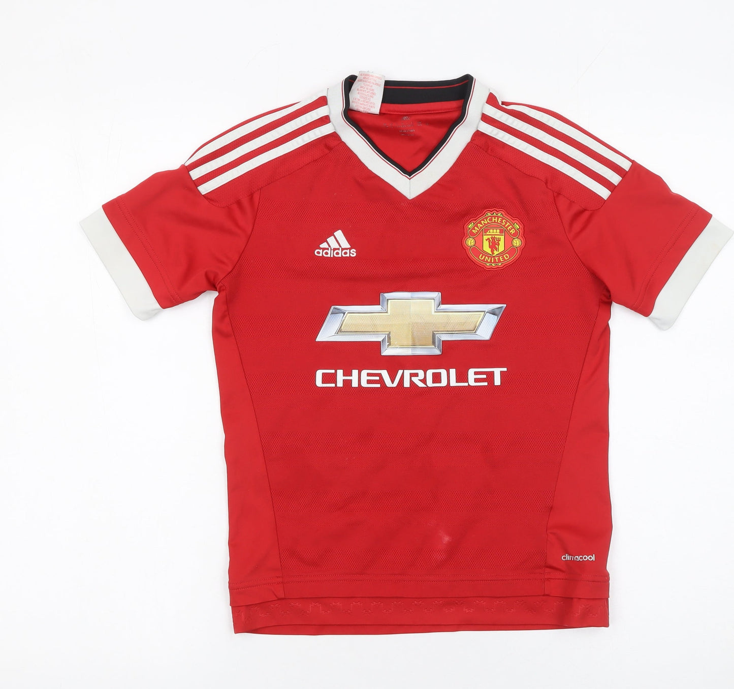 Adidas Boys Red Manchester United Football Jersey Shirt 9-10 Years