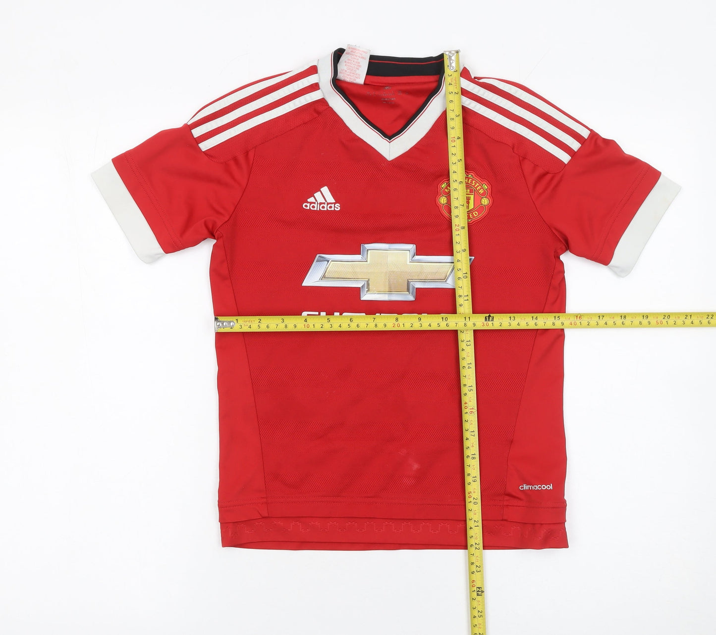 Adidas Boys Red Manchester United Football Jersey Shirt 9-10 Years