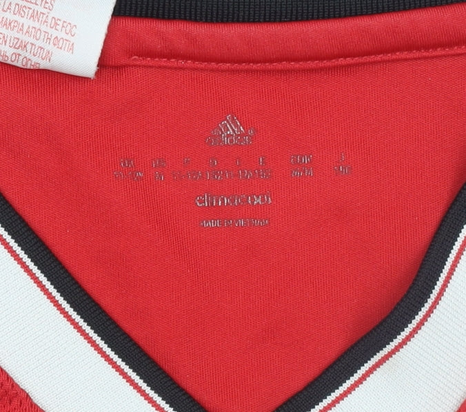 Adidas Boys Red Manchester United Football Jersey Shirt 9-10 Years