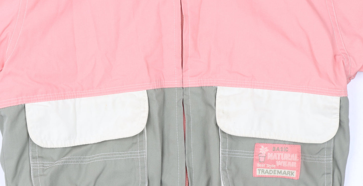 Marks and Spencer Unisex Baby Pink Colourblock Hooded Rain Coat 18-24 Months