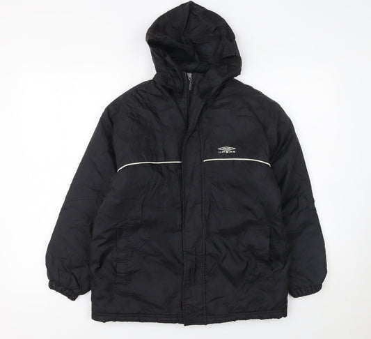 Umbro Boys Black 8 Years Hooded Puffer Jacket Winter Coat