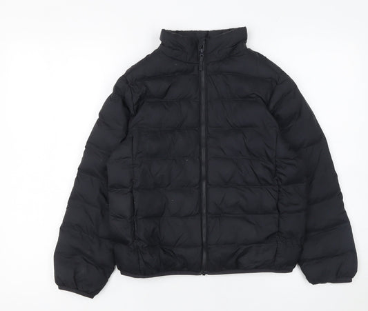 Uniqlo Boys Black 9-10 Years Puffer Jacket Lightweight Winter Coat