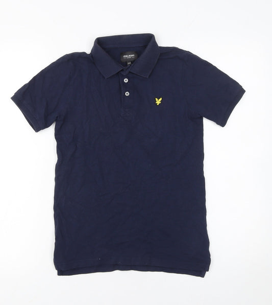 Lyle & Scott Boys Blue Polo Shirt 9-10 Years Cotton Short Sleeve
