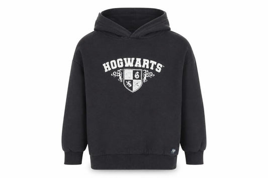 Front view of Marks & Spencer boys’ black harry potter hogwarts pullover hoodie 7-8 years