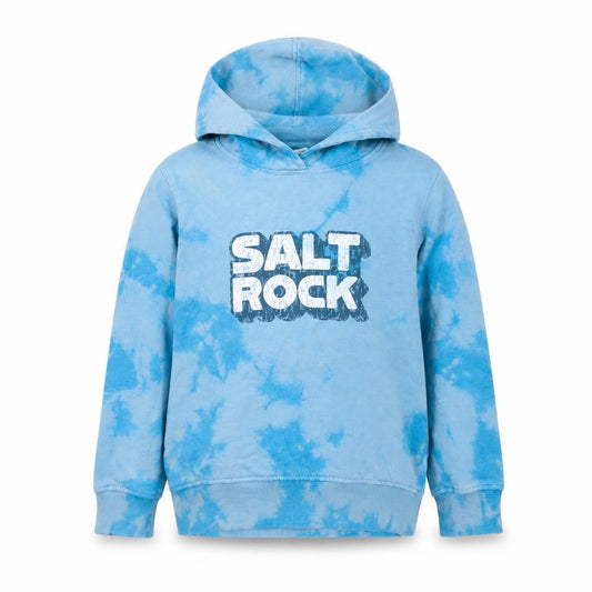 Front view of Saltrock boys’ blue tie dye pullover hoodie 7-8 years regular fit
