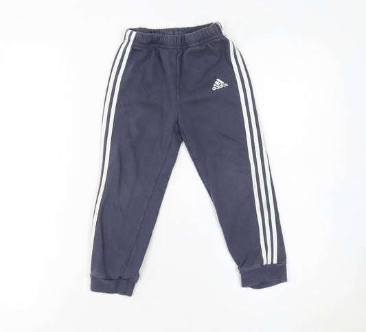 Adidas Boys Blue 3-4 Years Jogger Trousers with Side Stripes