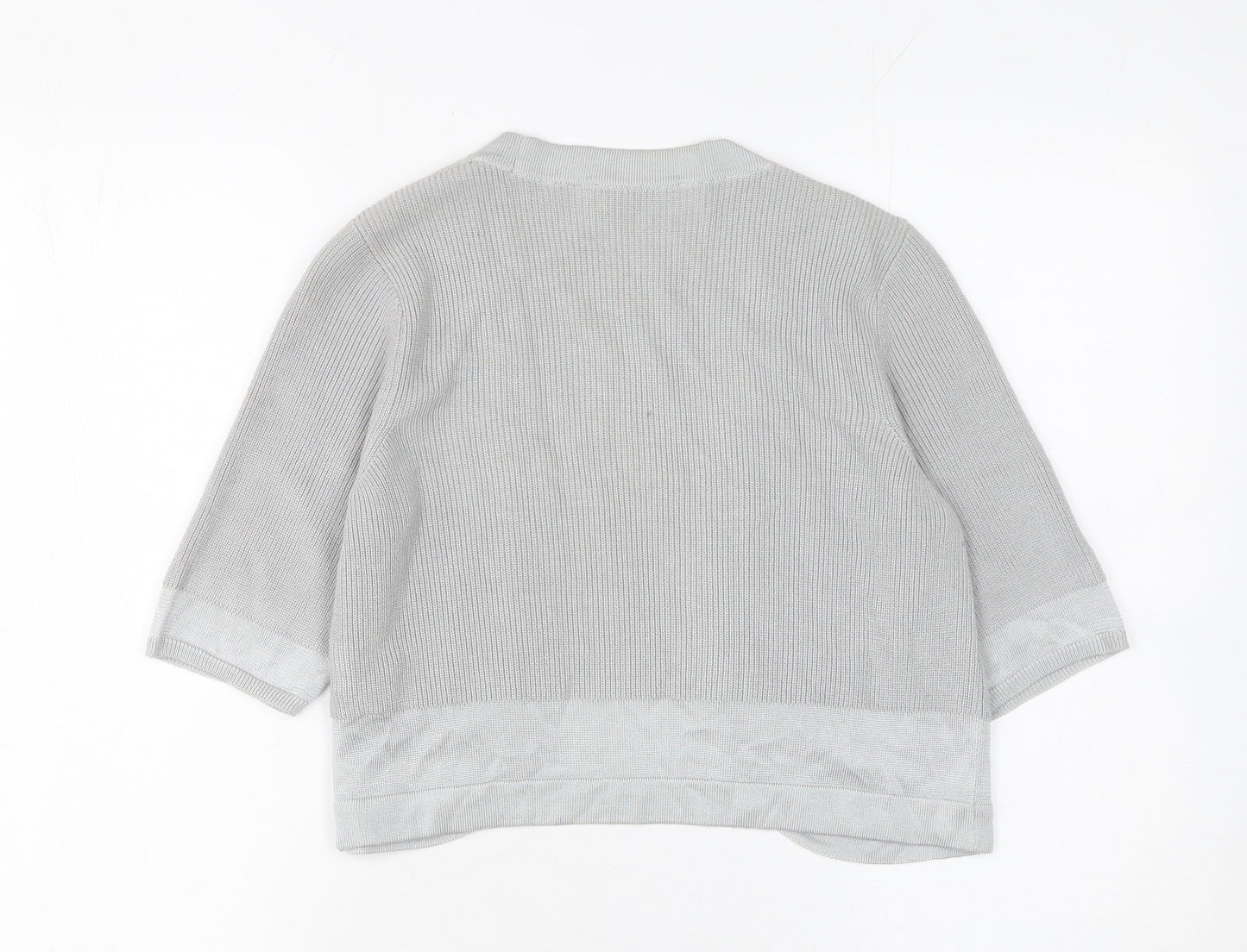 Marks and Spencer Women’s Grey 3/4 Sleeve Open Knit Cardigan Size 8