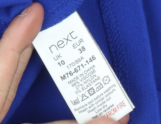 Next Women Blue Size 10 Bodycon Knee Length Short Sleeve Dress