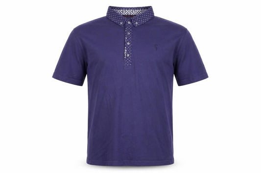 Swade Men's Blue Cotton Short Sleeve Polo Shirt Size S