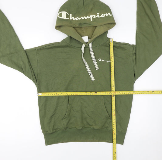 Champion Womens Green Pullover Hoodie Size L Cotton Blend Casual