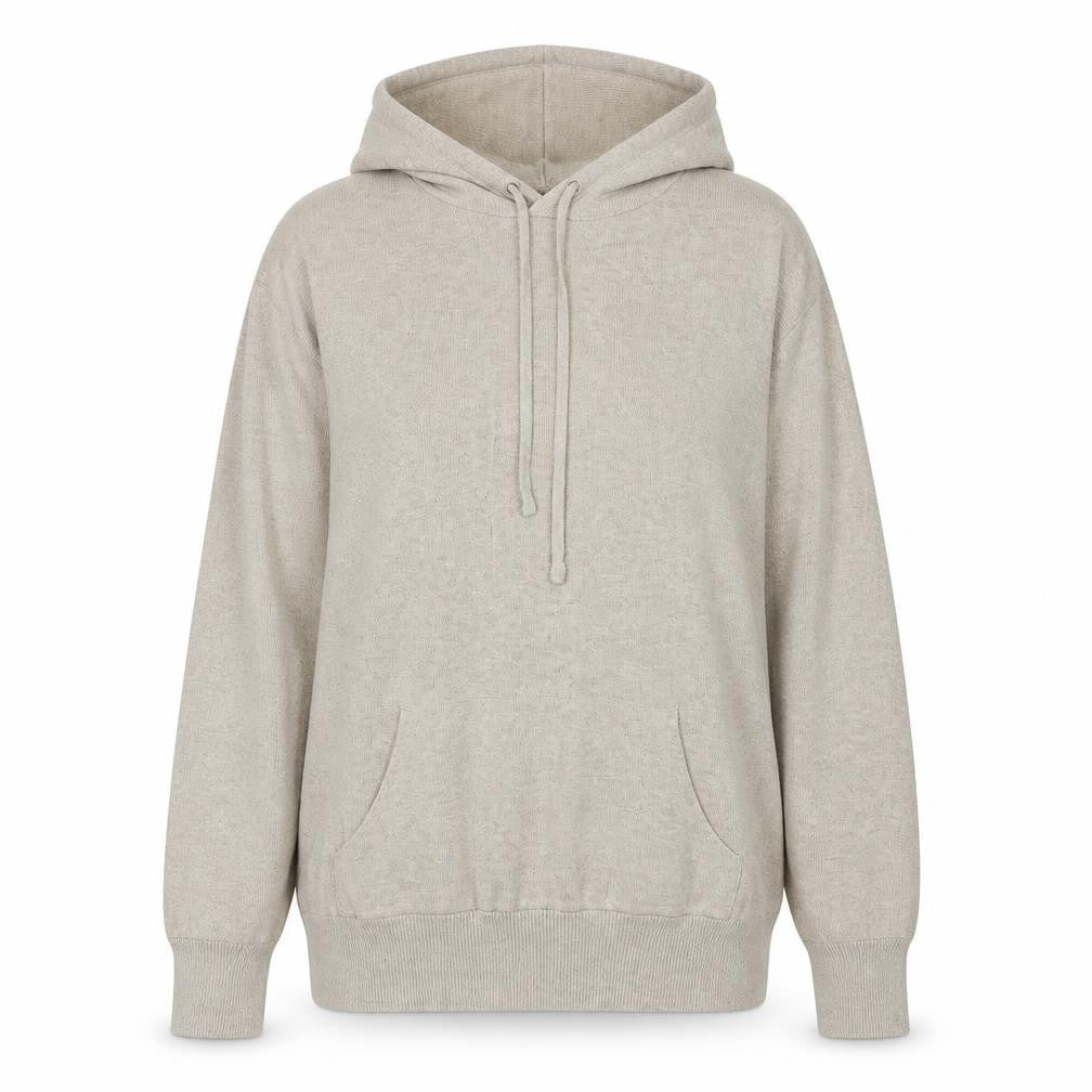 Destello Womens Beige Small 100% Cotton Pullover Hoodie