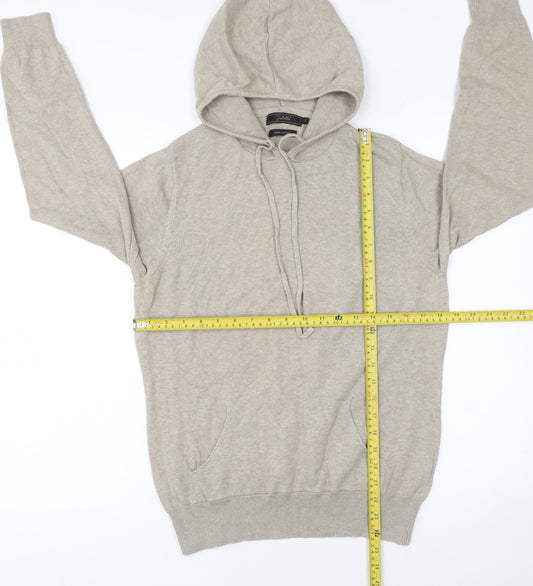 Destello Womens Beige Small 100% Cotton Pullover Hoodie