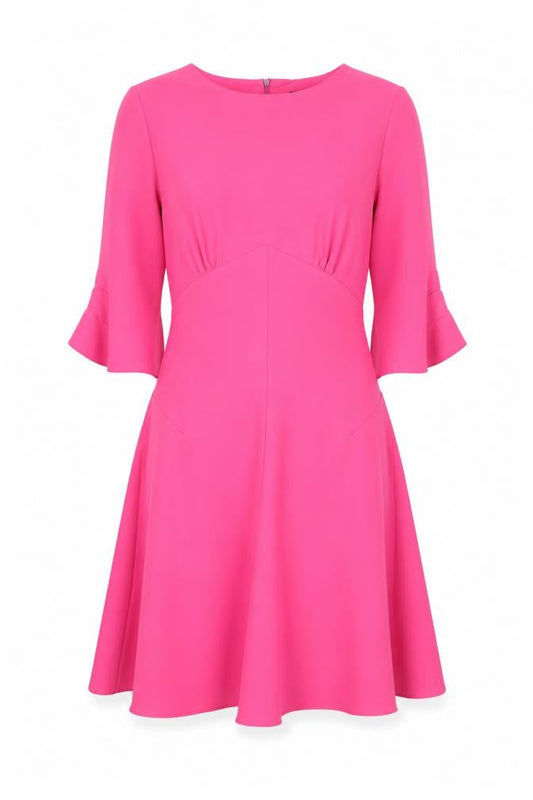 Closet Women’s Pink Fit & Flare Dress Size 12 Half Sleeve Knee Length