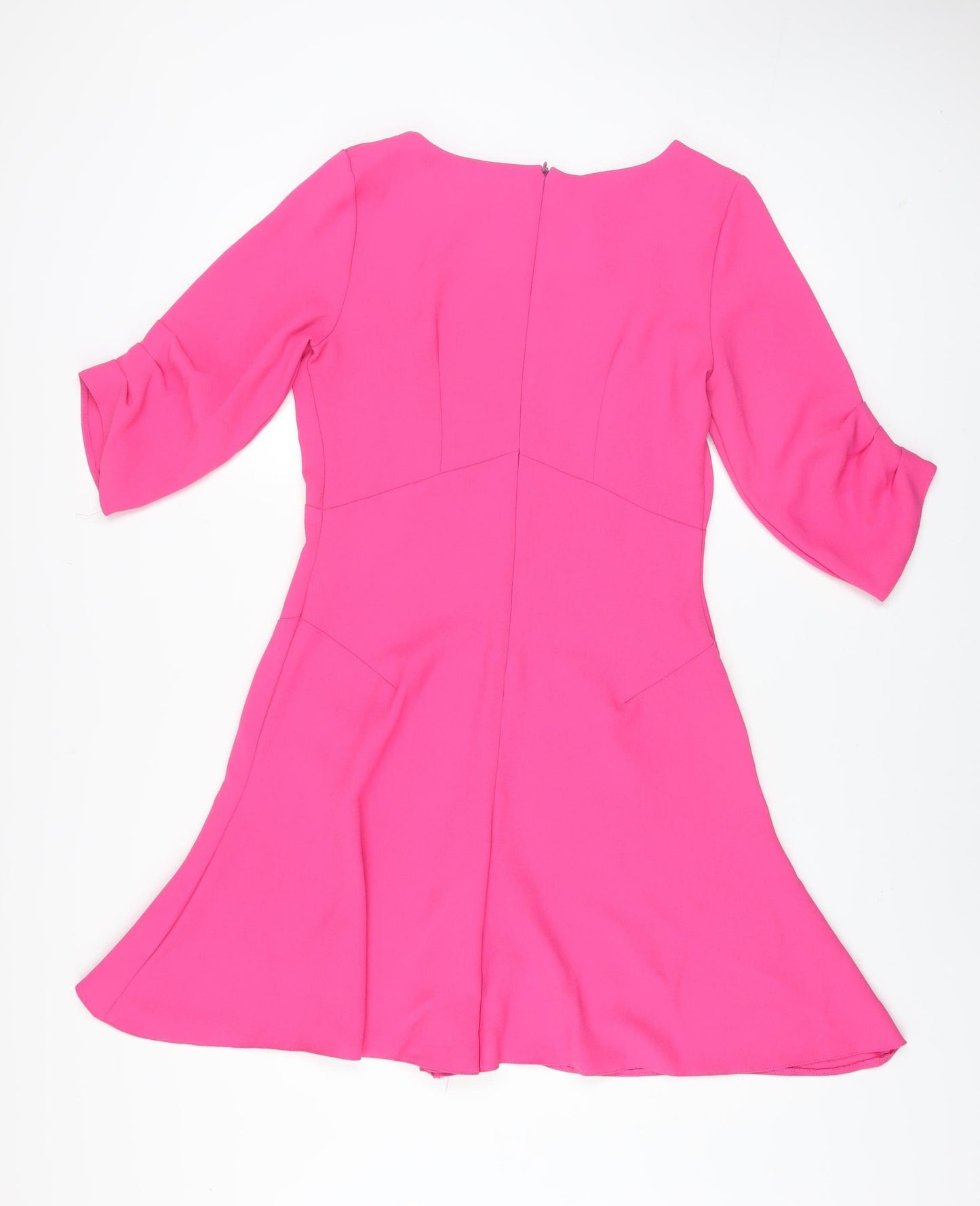 Closet Women’s Pink Fit & Flare Dress Size 12 Half Sleeve Knee Length