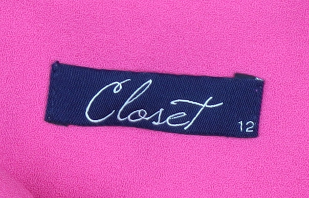 Closet Women’s Pink Fit & Flare Dress Size 12 Half Sleeve Knee Length