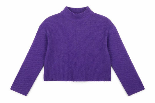 H&M Divided Women’s Purple Mock Neck Knit Jumper Size 12