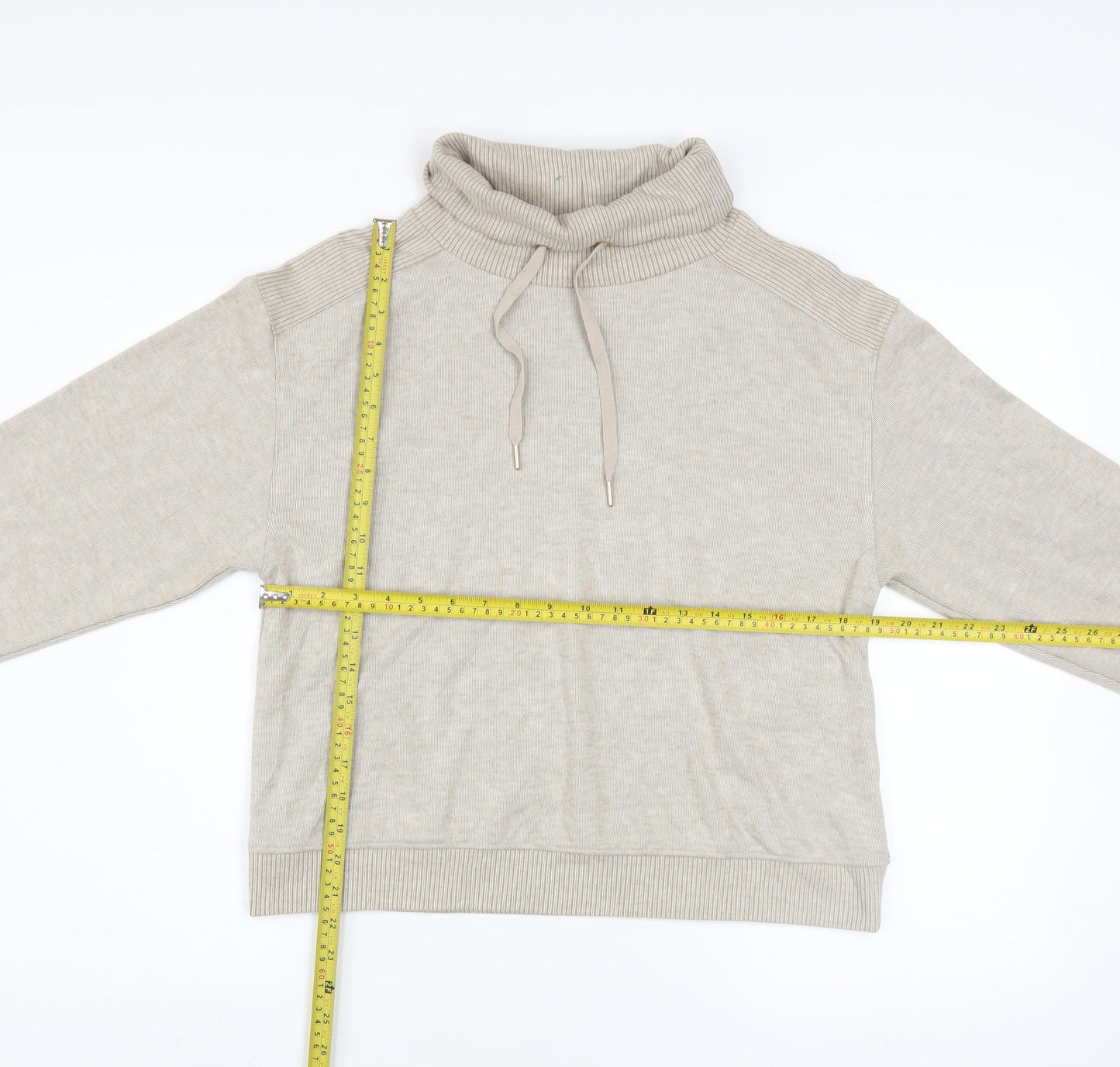 F&F Women’s Beige Cowl Neck Pullover Sweatshirt UK 8