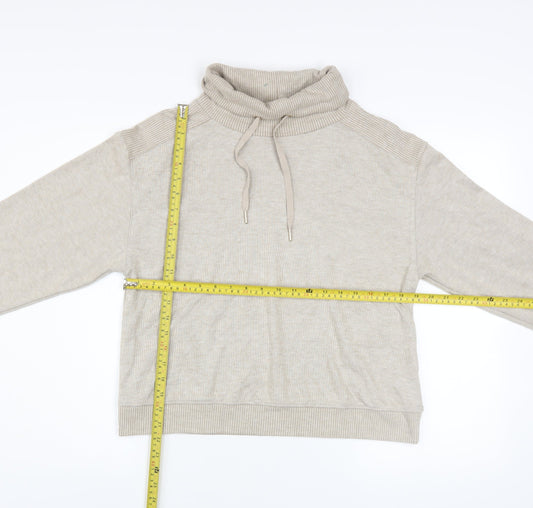 F&F Women’s Beige Cowl Neck Pullover Sweatshirt UK 8