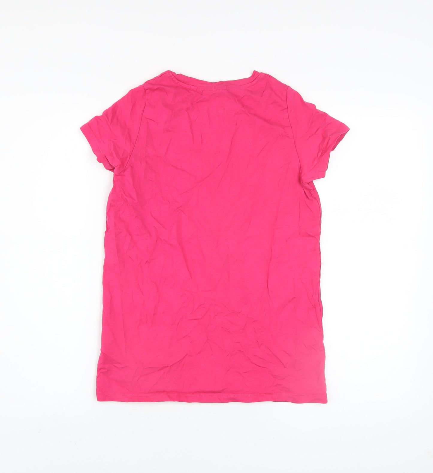 Slazenger Womens Pink Cotton Crew Neck Short Sleeve T-Shirt UK 8