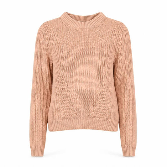 H&M Womens Beige Chunky Knit Mock Neck Pullover Jumper XS