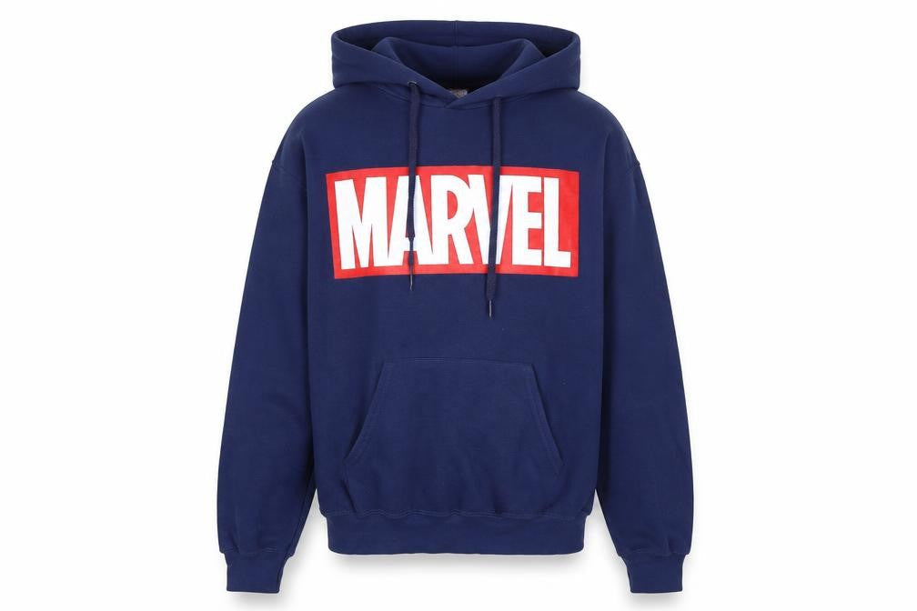 Marvel Men's Blue Pullover Hoodie Medium Graphic Print