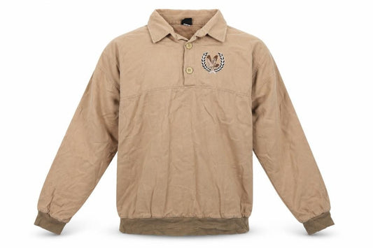 Walbusch Men’s Beige Henley Sweatshirt Size L 100% Cotton Ireland