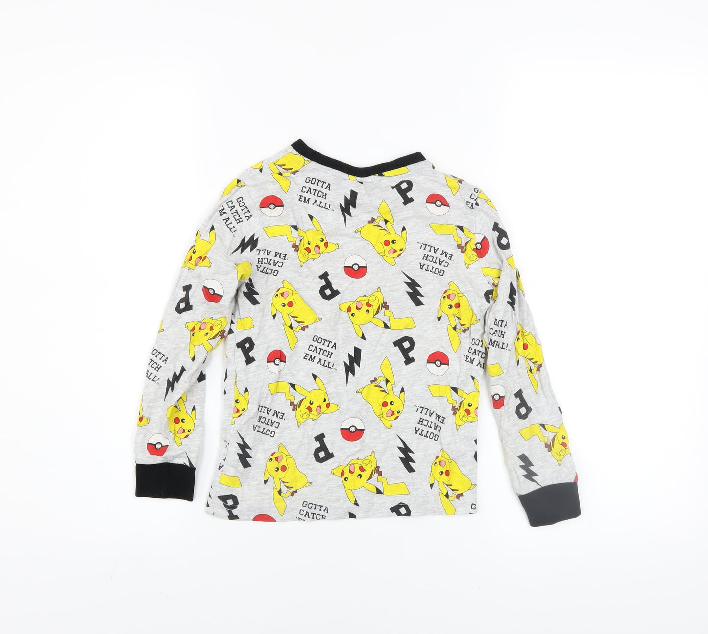 Pokémon Boys Grey Pikachu Long Sleeve Pyjama Top 6-7 Years
