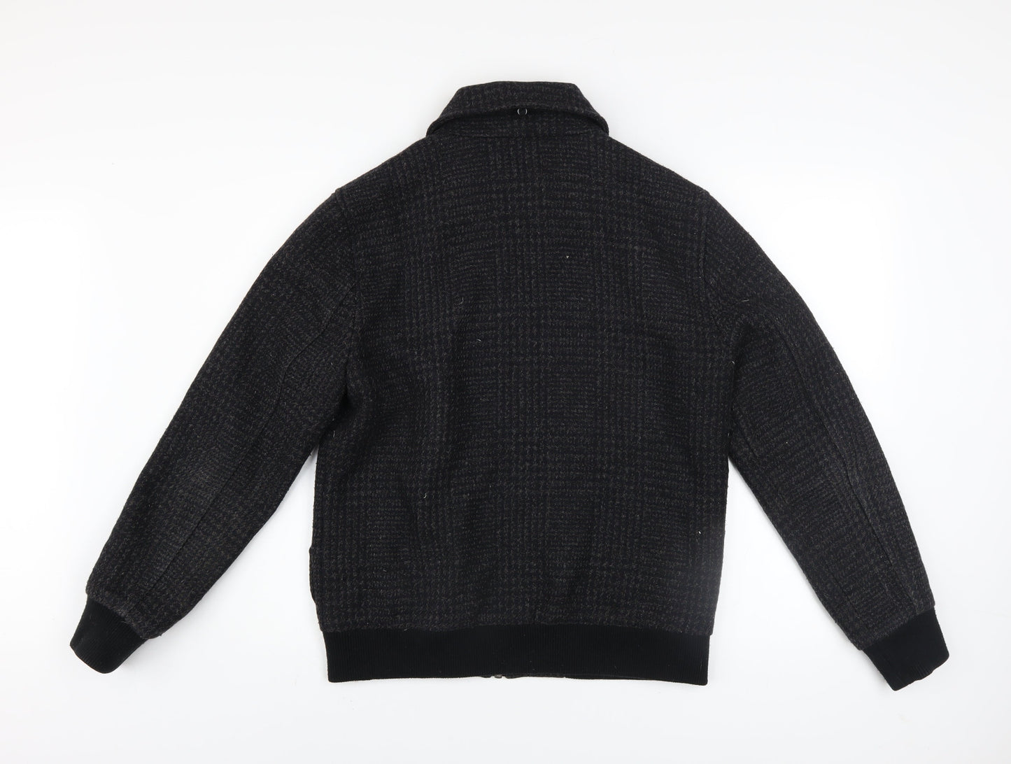 River Island Men’s Black Wool Blend Bomber Jacket Size S