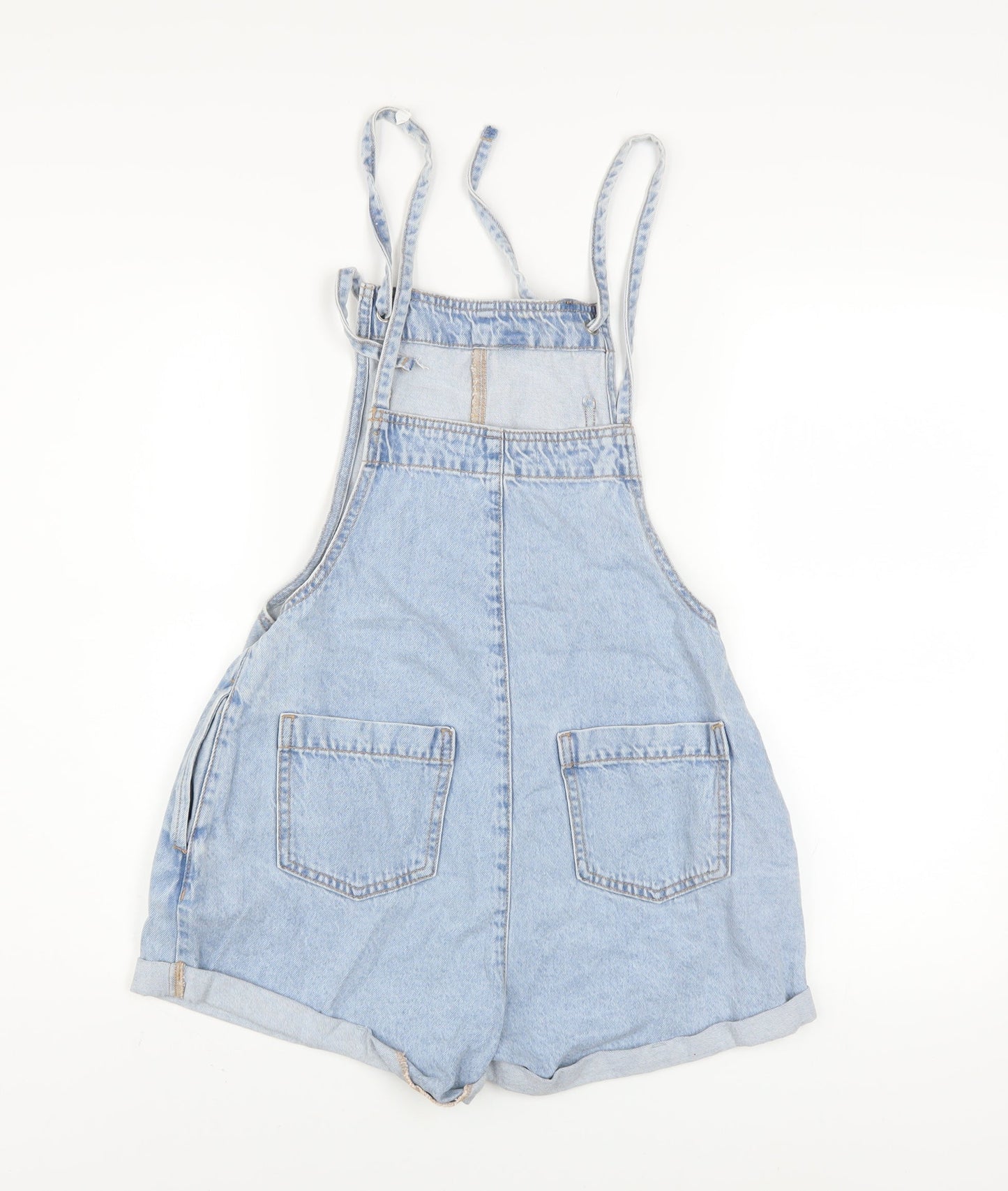 Denim Co. Women's Blue Denim Dungaree Playsuit Size 8