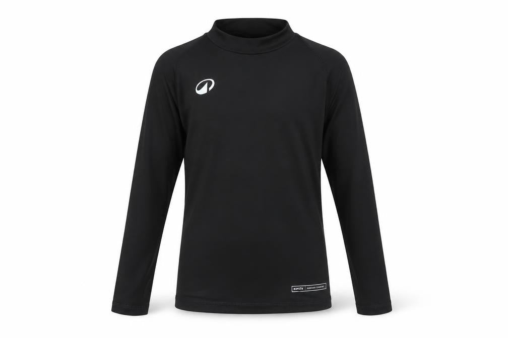 Decathlon Boys Black Long Sleeve Athletic Mock Neck Top 8-9 Years