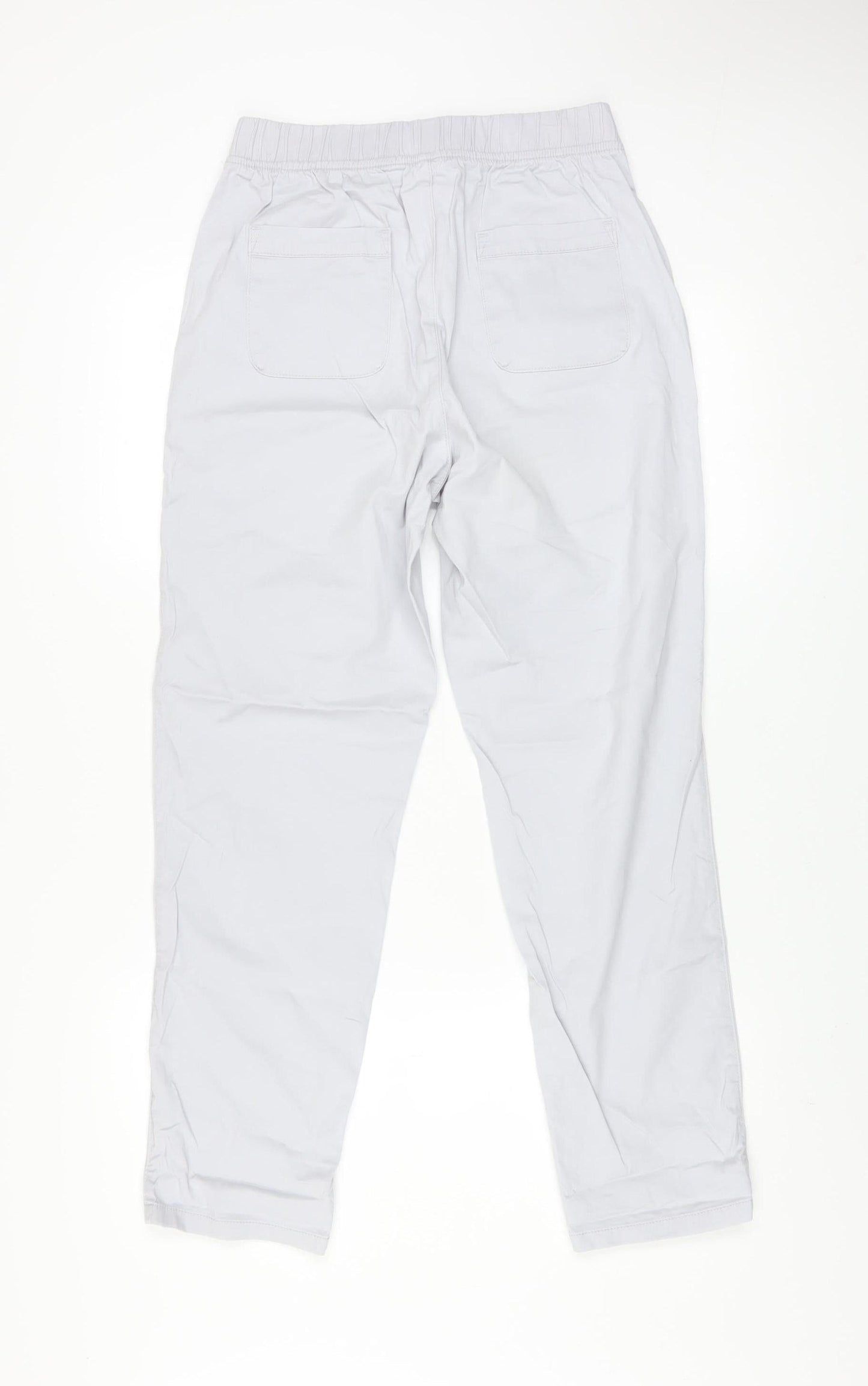 Dunnes Men's Grey Cotton Blend Chino Trousers Size S Elastic Waist